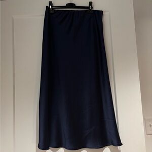Satin midi skirt
